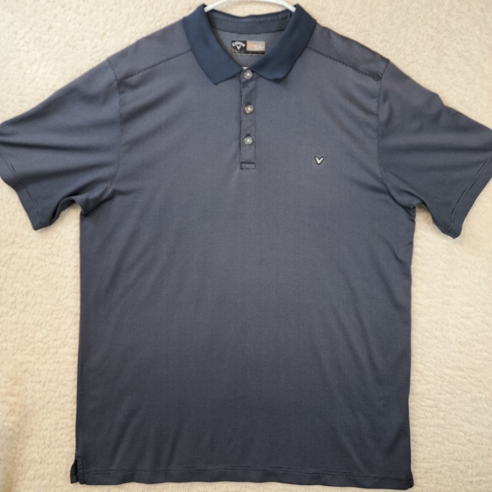 Callaway Opti Dry Golf Polo Shirt Men's Size XL Blue Gray Short Sleeve